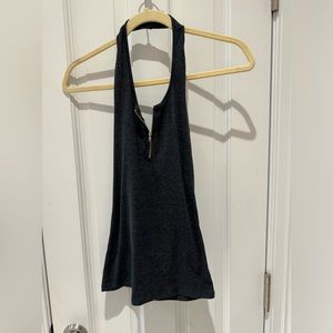 Halter tank with zipper detail